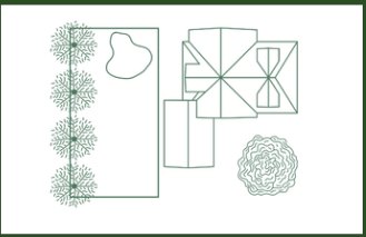 Line-drawn landscape concept plan